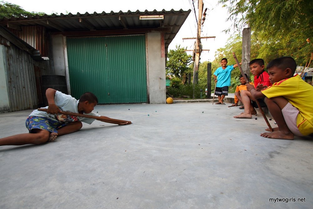 Gypsy boys playing snooker